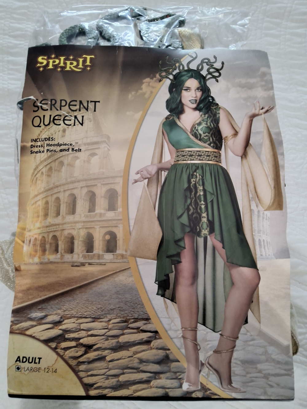 Spirit Serpent Queen Women's Green High-Low Costume Dress